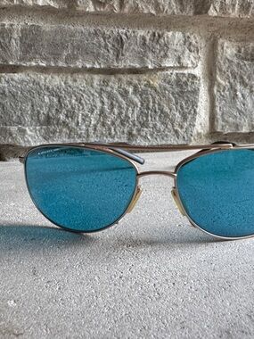 Method Seven Blue Mirrored Aviator Sunglasses